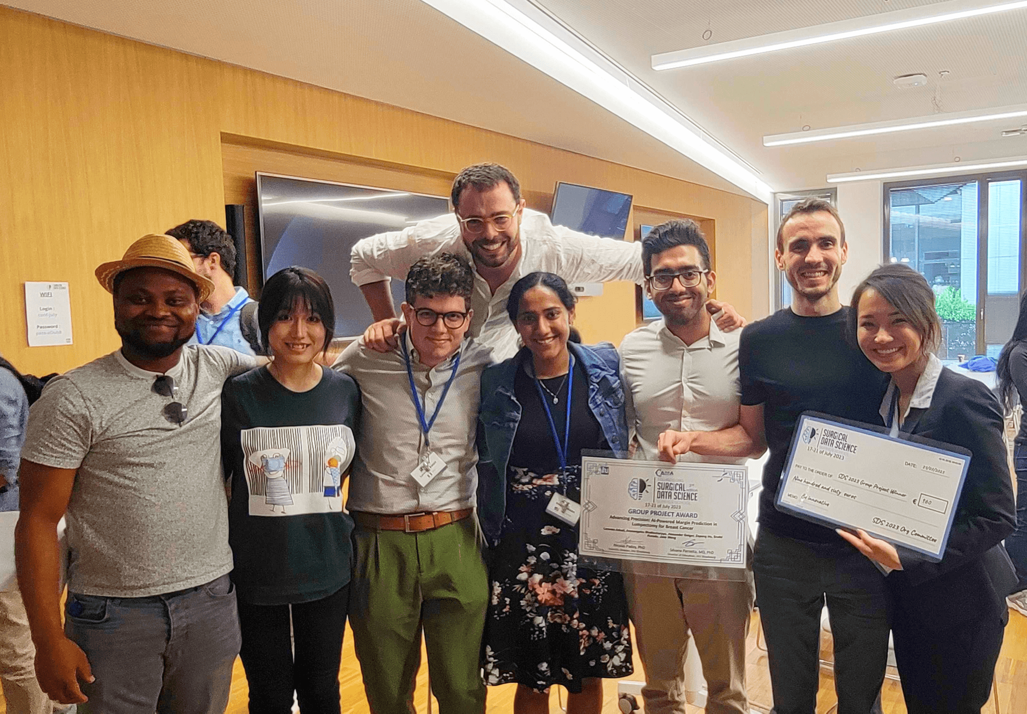 Winning team at 2023 IHU Surgical Data Science Summer School: Chinedu, Lorenzo, Pietro, Arun, Alexander, and Jane